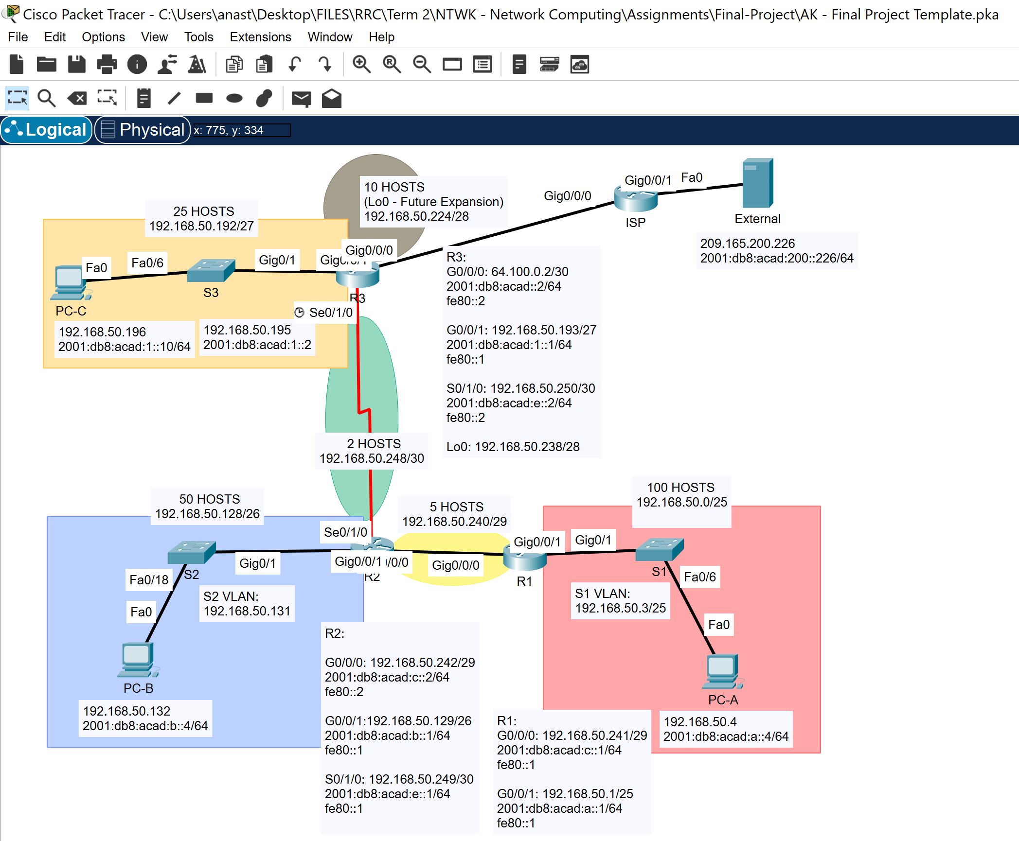 NTWK course Cisco Packet Tracer